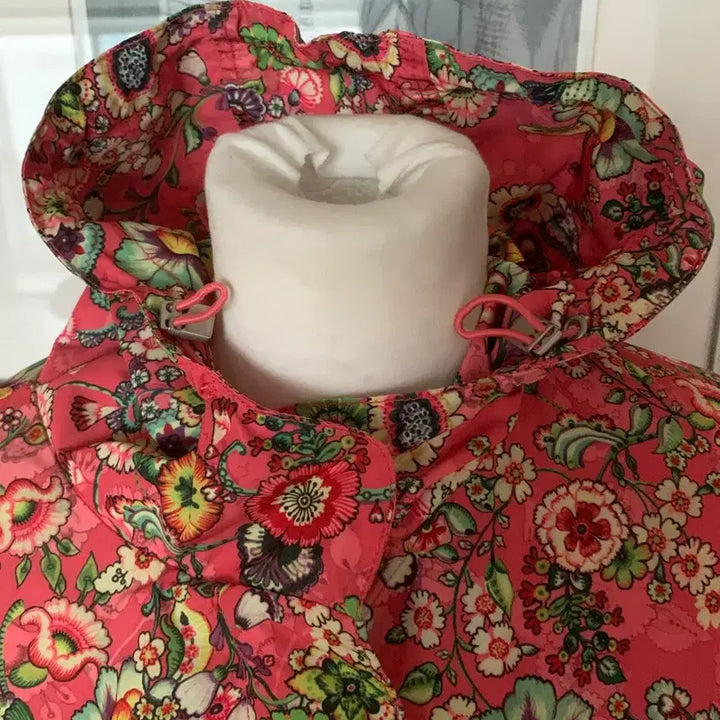 [BUNJANG] Oilily Flower Hooded Drawstring Waist Jacket / 오일릴리 플라워 후드 허리스트링점퍼