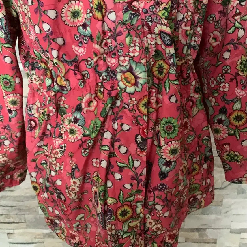 [BUNJANG] Oilily Flower Hooded Drawstring Waist Jacket / 오일릴리 플라워 후드 허리스트링점퍼