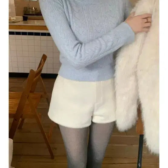 [BUNJANG] Sober Shop Forming Knit Sweater Sky Blue / 새상품 소버샵 포밍 니트 스카이블루 free 크롭 라운드넥 하늘색 소라