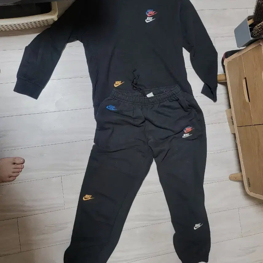 [BUNJANG] Nike Black Training Suit Set / 나이키 블랙 맨투맨 트레이닝복 세트