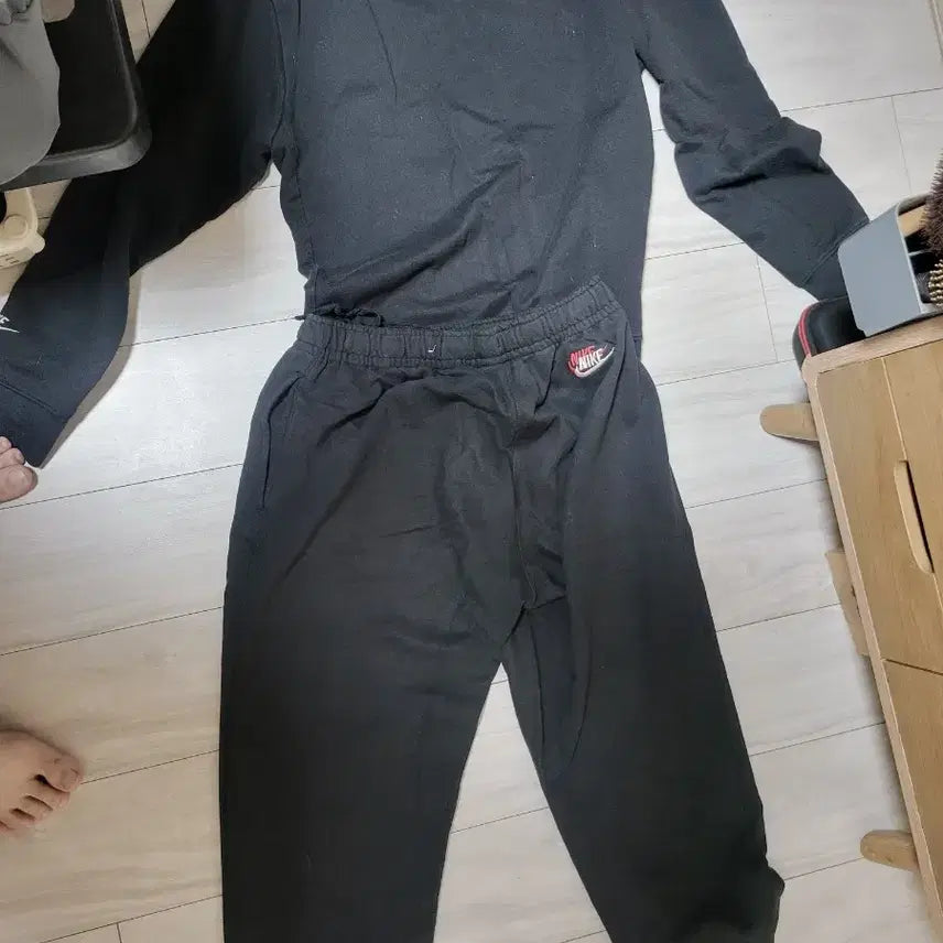 [BUNJANG] Nike Black Training Suit Set / 나이키 블랙 맨투맨 트레이닝복 세트