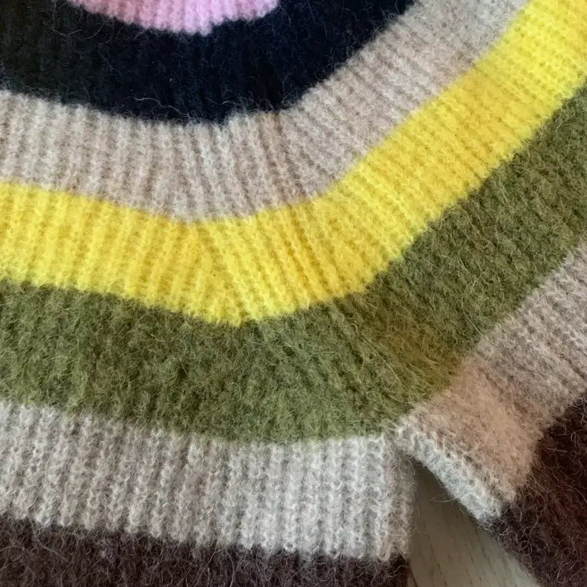[BUNJANG] Unbranded Striped Knit Sweater / 가니 알파카울혼방 스트라이프 니트스웨터