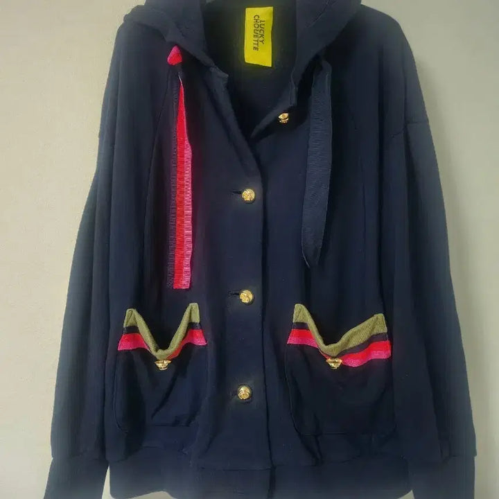 [BUNJANG] Lucky Chouette Navy Hoodie Jacket / 럭키슈에뜨 후드점퍼