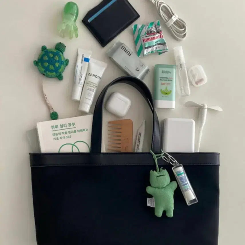 [BUNJANG] Black Canvas Tote Bag / 캔버스 토트백