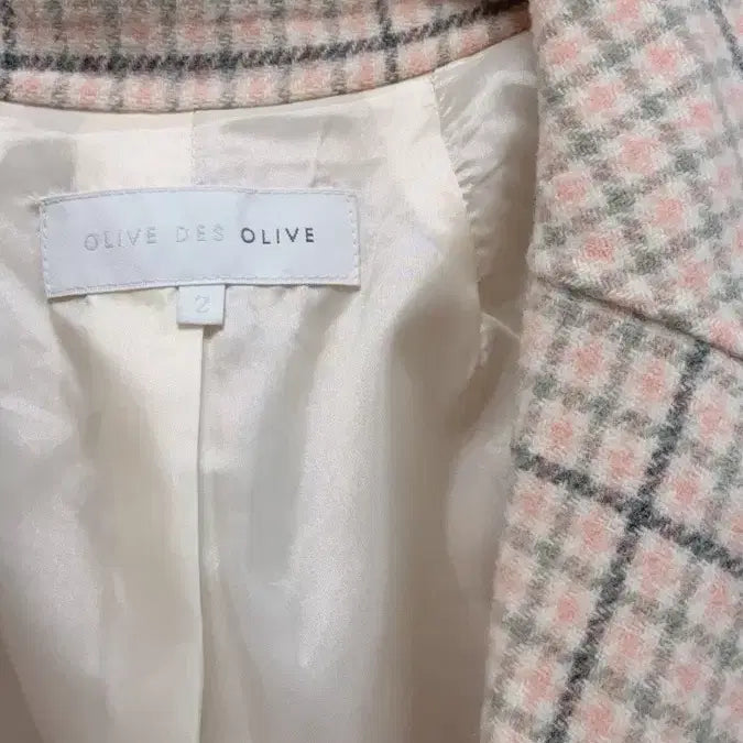 [BUNJANG] Olive des Olive Pink Gray Check Coat / 올리브데스올리브 코트