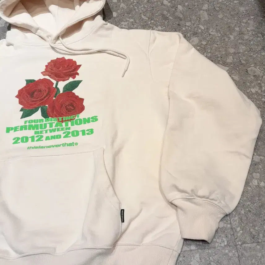 [BUNJANG] thisisneverthat Rose Flower Hoodie Ivory (M) / 디스이즈네버댓 로즈 플라워 후드 아이보리 (M)
