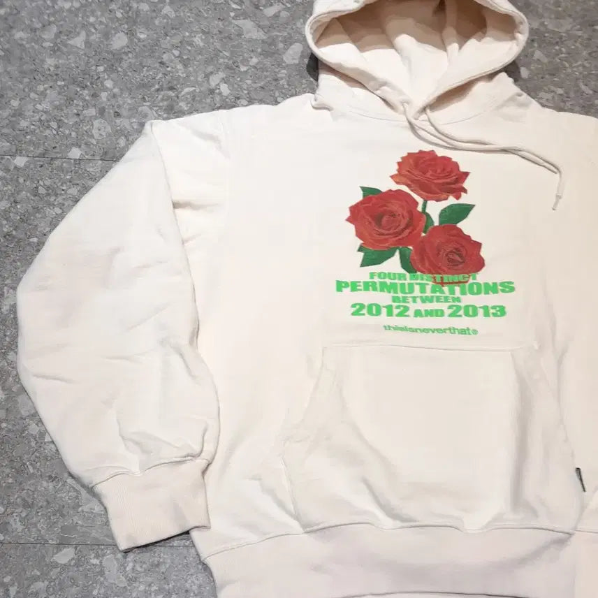 [BUNJANG] thisisneverthat Rose Flower Hoodie Ivory (M) / 디스이즈네버댓 로즈 플라워 후드 아이보리 (M)