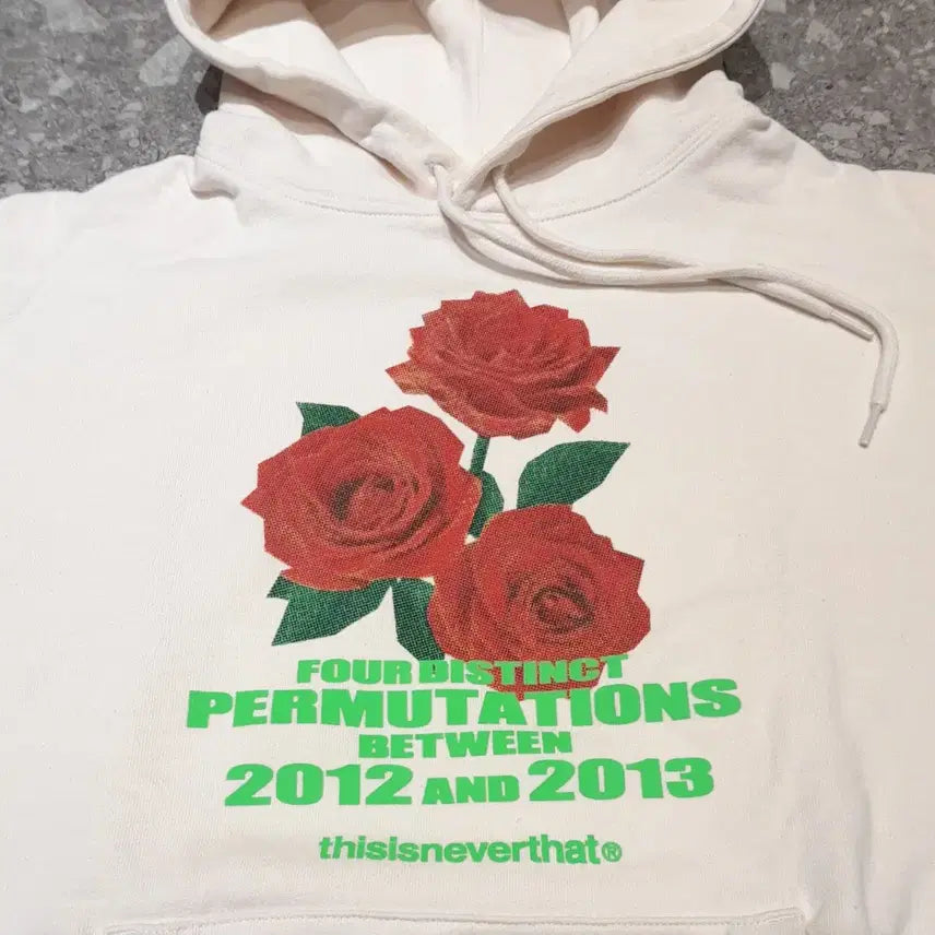 [BUNJANG] thisisneverthat Rose Flower Hoodie Ivory (M) / 디스이즈네버댓 로즈 플라워 후드 아이보리 (M)