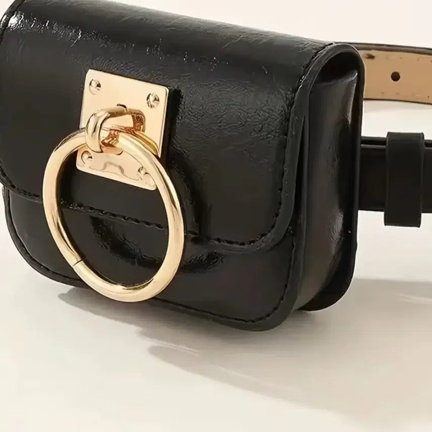 [BUNJANG] Black Leather Belt Bag Mini / 새상품 블랙 레더 벨트백 미니