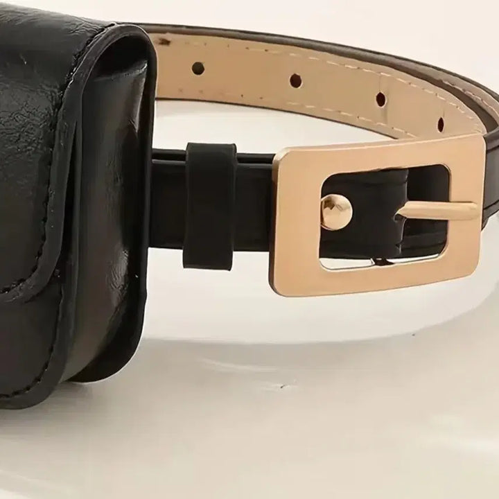 [BUNJANG] Black Leather Belt Bag Mini / 새상품 블랙 레더 벨트백 미니