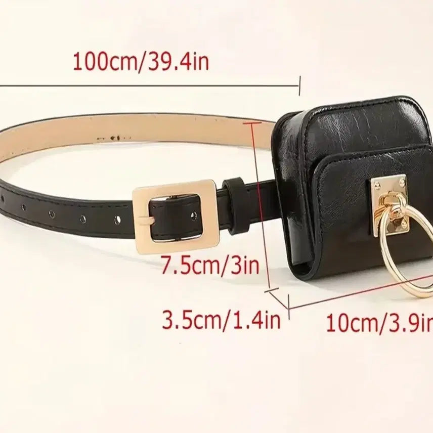 [BUNJANG] Black Leather Belt Bag Mini / 새상품 블랙 레더 벨트백 미니