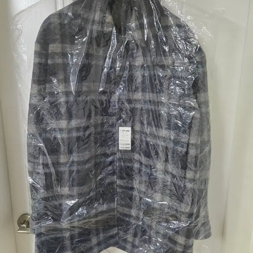 [BUNJANG] ANDZ Checkered Shirt Coat Navy/Black / 앤드지 체크 셔츠형 코트 네이비/블랙