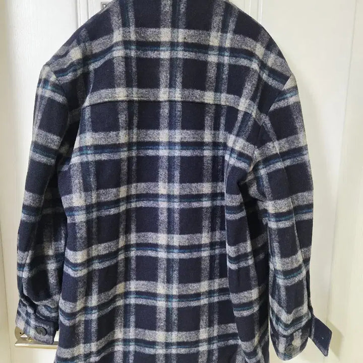 [BUNJANG] ANDZ Checkered Shirt Coat Navy/Black / 앤드지 체크 셔츠형 코트 네이비/블랙