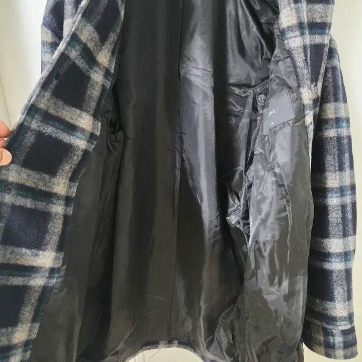 [BUNJANG] ANDZ Checkered Shirt Coat Navy/Black / 앤드지 체크 셔츠형 코트 네이비/블랙