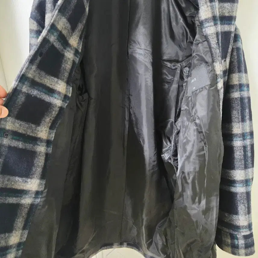 [BUNJANG] ANDZ Checkered Shirt Coat Navy/Black / 앤드지 체크 셔츠형 코트 네이비/블랙