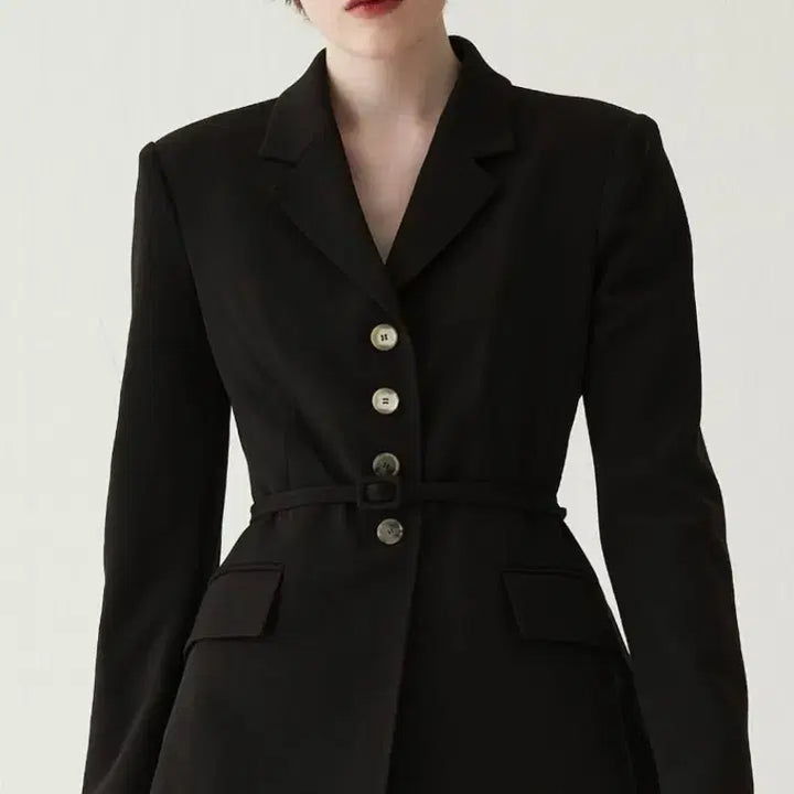 [BUNJANG] Hagahee Belted Tailor Jacket - Black / 하가히 벨티드 테일러 자켓