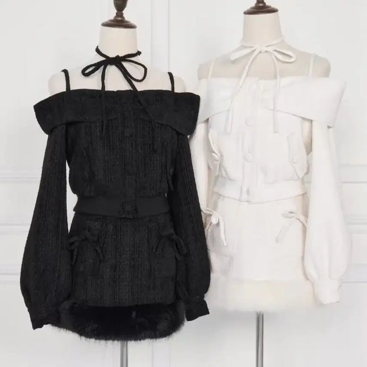 [BUNJANG] BunnyLis Tweed Off-Shoulder Set / 버니리스 BunnyLis 스나계 트위드 오프숄더 셋업 양산형
