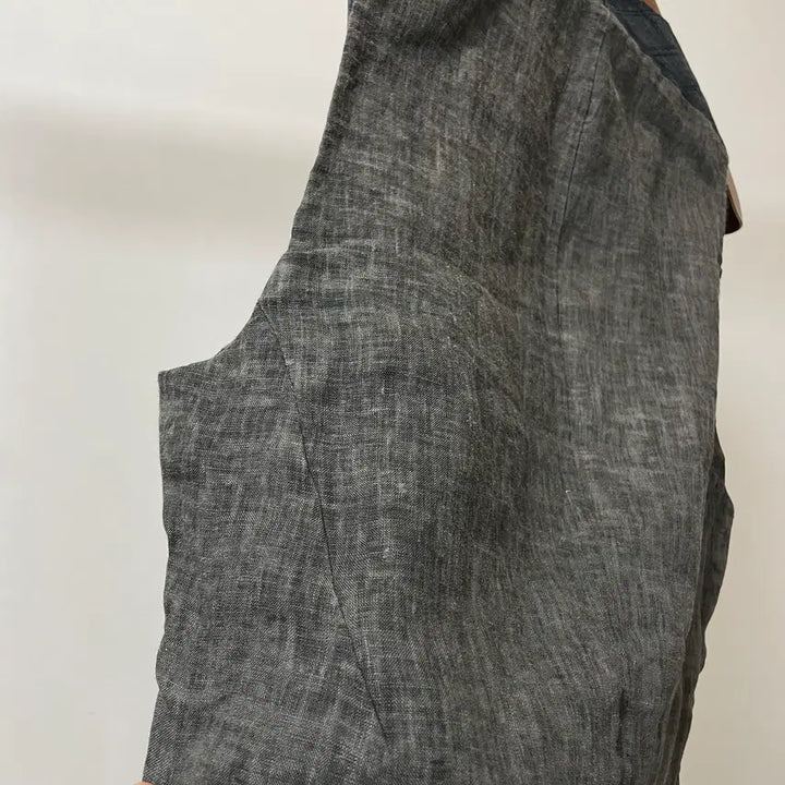 [BUNJANG] Transit Stripe Two-Tone Linen Cotton Vest / (S) Transit 트랜짓 스트라이프 투톤 린넨 코튼  베스트