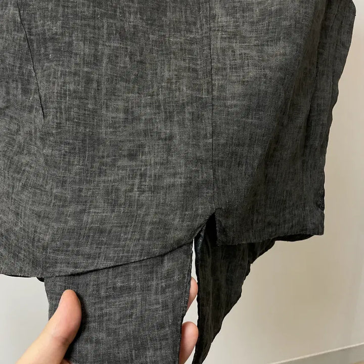 [BUNJANG] Transit Stripe Two-Tone Linen Cotton Vest / (S) Transit 트랜짓 스트라이프 투톤 린넨 코튼  베스트