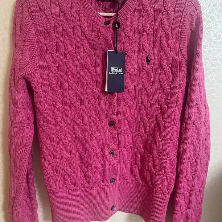 [BUNJANG] Polo Ralph Lauren Crewneck Cardigan Pink M Size / 폴로랄프로렌 크루넥 가디건 핑크 m사이즈