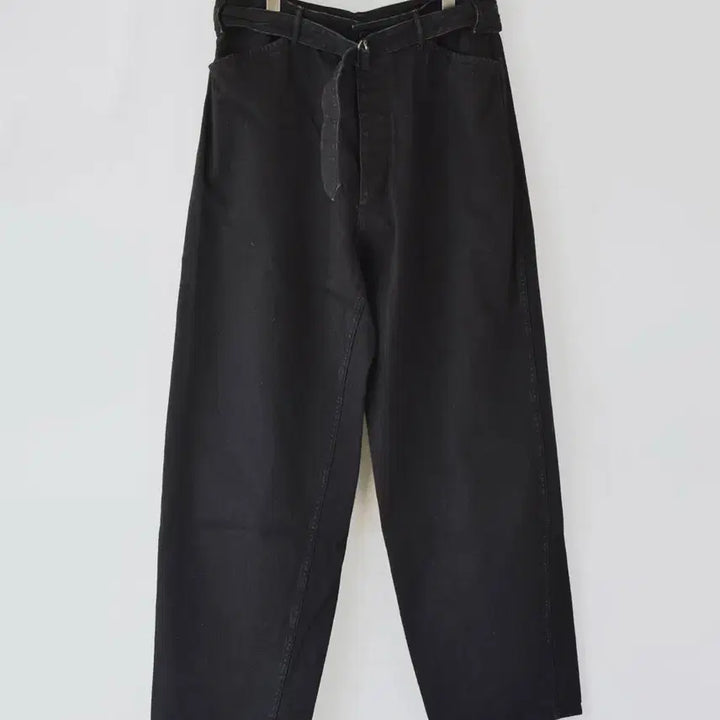 [BUNJANG] Komori Denim Jacket & Belted Pants Set Black / 코모리 데님 자켓 벨티드 팬츠 셋업 블랙 3/2