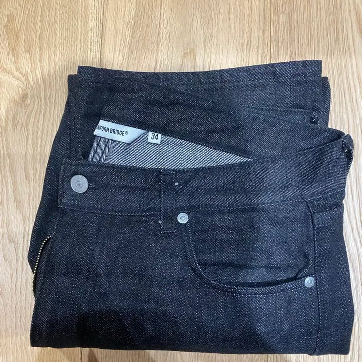 [BUNJANG] Uniform Bridge Selvedge Black Jeans / 유니폼브릿지 셀비지 블랙 34 XL