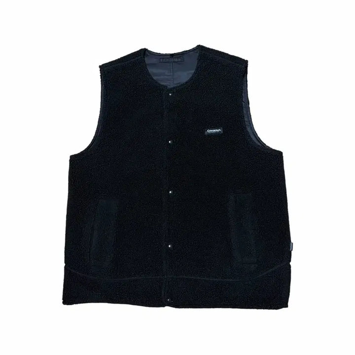 [BUNJANG] Covernat Small Logo Embroidered Sherpa Vest / 커버낫 스몰로고 자수 쉐르파 베스트