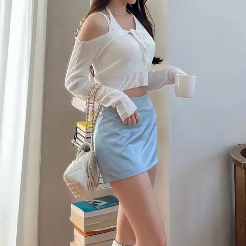 [BUNJANG] Silk Low-Rise Mini Skirt / 실크 로우라이즈 미니 스커트
