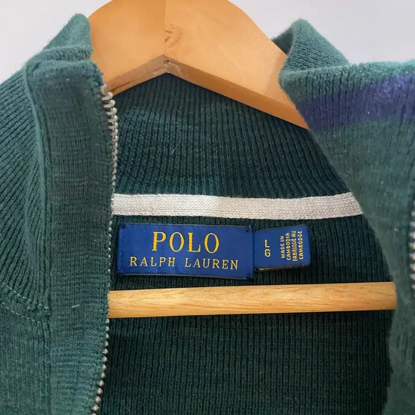 [BUNJANG] Green Half-Zip Knit / 폴로 하프집업니트 그린 L