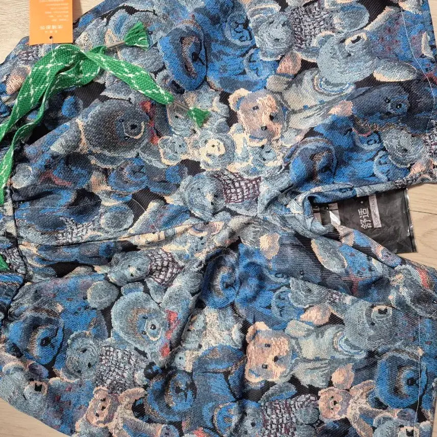 [BUNJANG] Bear Blue Pattern Shorts / 곰돌이 블루 패턴 반바지 숏팬츠32사이즈