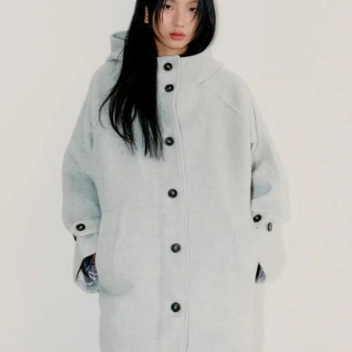 [BUNJANG] OFISH RICH Wool Half Coat Gray (Free Size) / 신품급_오피쉬 리치  울 하프 코트 그레이(free사이즈)
