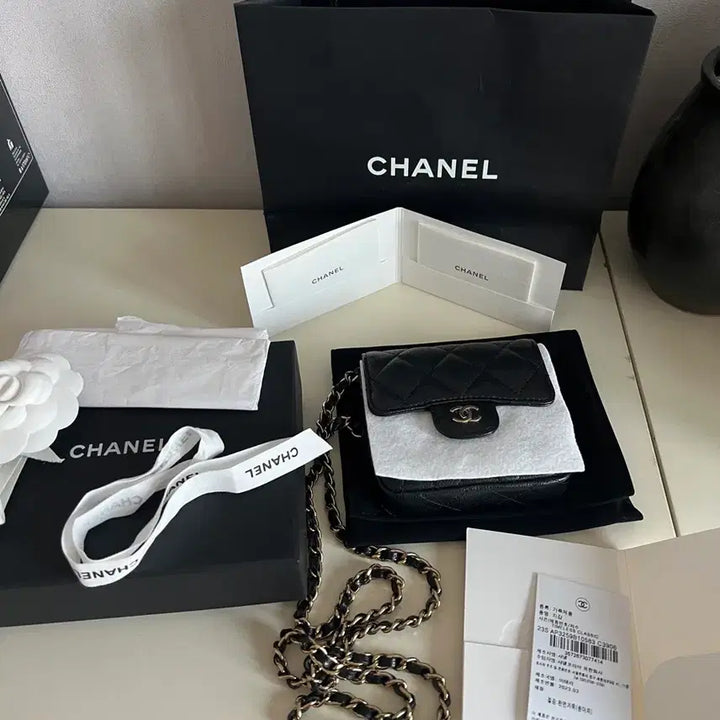 [BUNJANG] Chanel Caviar Square Mini Chain Bag Black / 샤넬 캐비어 스퀘어 미니 체인백 블랙