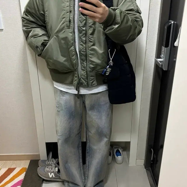 [BUNJANG] Daiwa Pier39 Tech Reversible MA-1 Sage Green Jacket / 다이와피어39 테크 리버서블 MA-1 세이지 그린 L