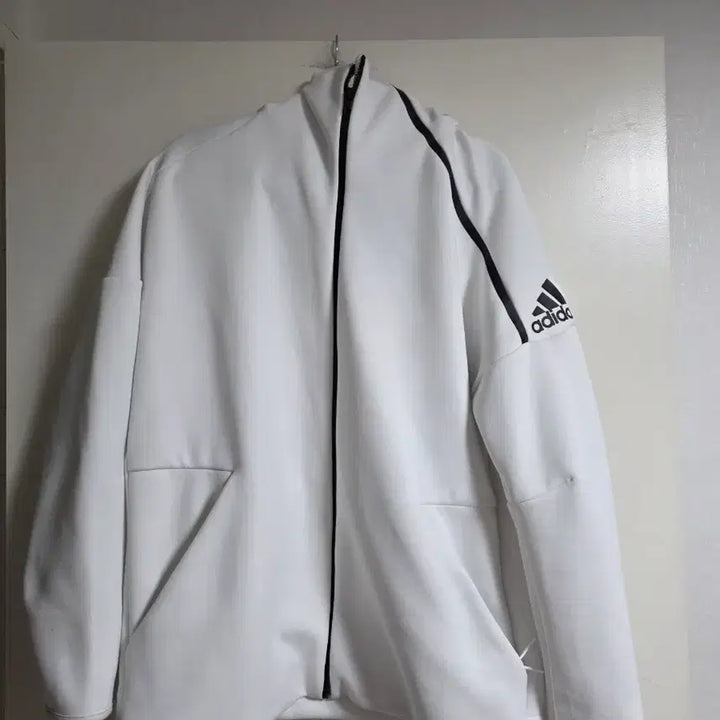 [BUNJANG] Adidas White Track Top Jacket / 아디다스 화이트 트랙탑 집업 자켓 (하자확인)