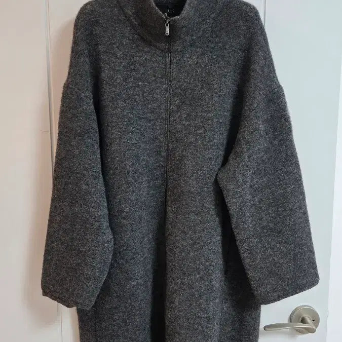[BUNJANG] Daks Women's Wool Half Coat - Dark Gray / 닥스 여성 모직 하프 코트 진그레이