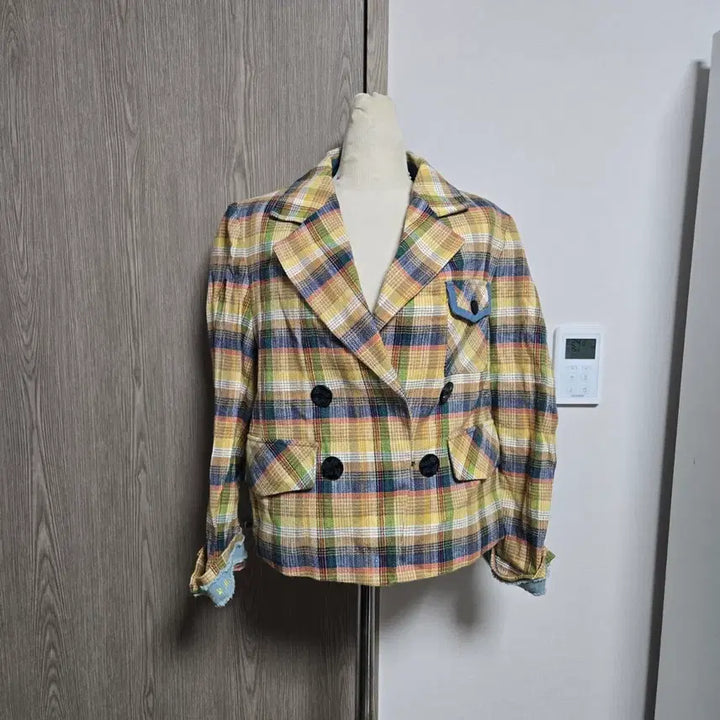 [BUNJANG] Renee & McCoy Linen Check Pattern Double Button Jacket / 르니앤맥코이 컬렉션 린넨 체크 패턴 더블 버튼 자켓