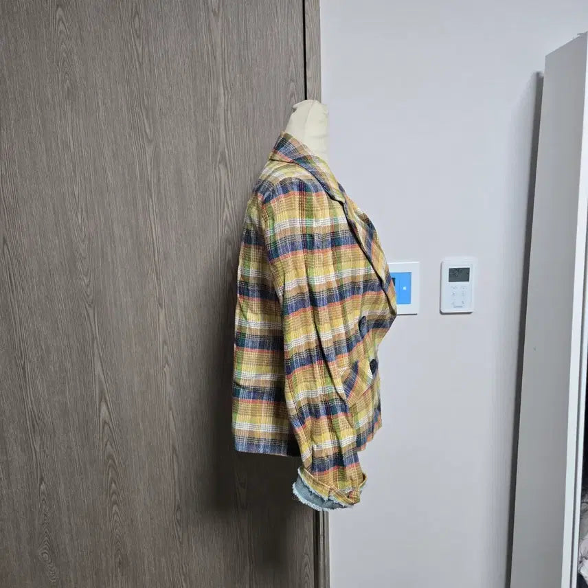 [BUNJANG] Renee & McCoy Linen Check Pattern Double Button Jacket / 르니앤맥코이 컬렉션 린넨 체크 패턴 더블 버튼 자켓