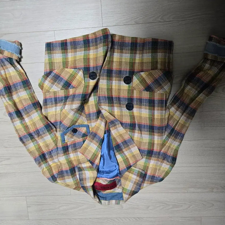 [BUNJANG] Renee & McCoy Linen Check Pattern Double Button Jacket / 르니앤맥코이 컬렉션 린넨 체크 패턴 더블 버튼 자켓