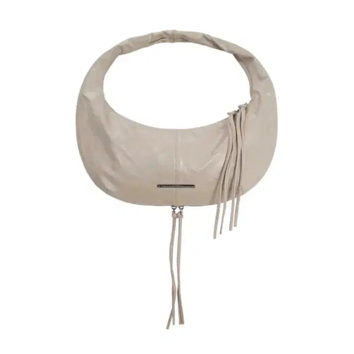 [BUNJANG] Trimming Birds Zipper Finishing Leather Mini Hobo Bag / Zipper Finishing Leather Mini Hobo Bag