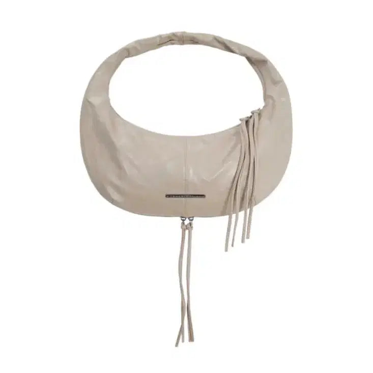 [BUNJANG] Trimming Birds Zipper Finishing Leather Mini Hobo Bag / Zipper Finishing Leather Mini Hobo Bag