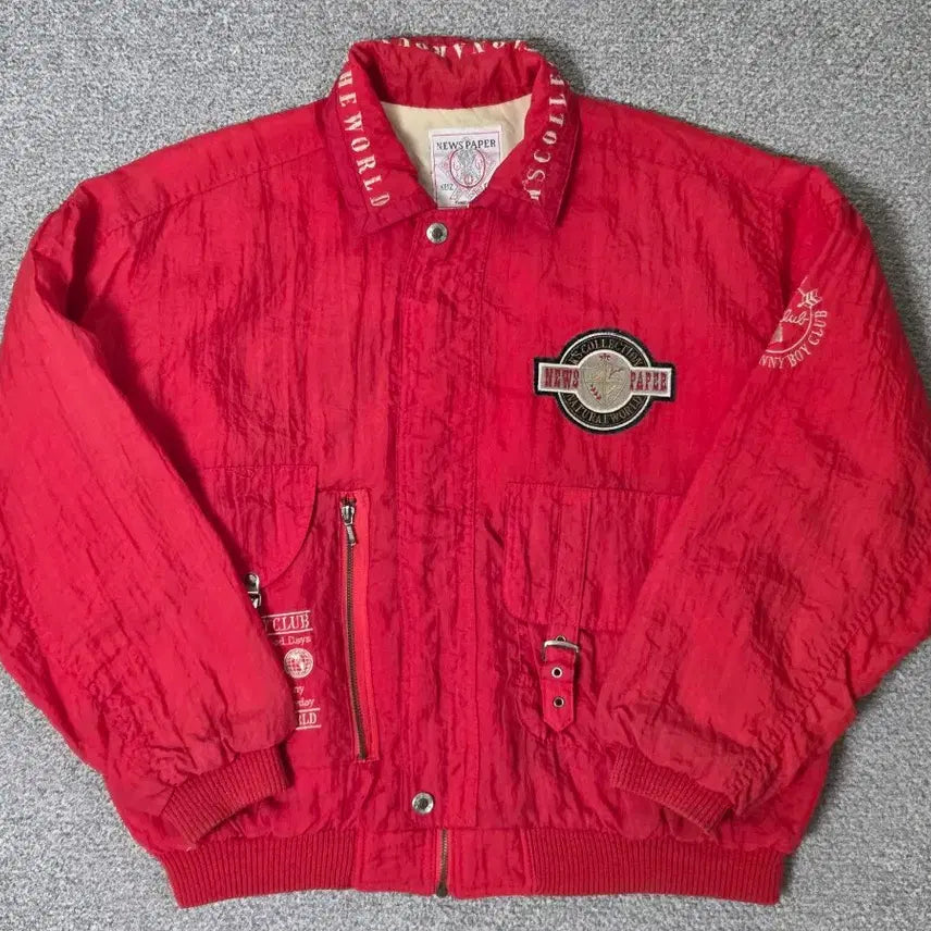 [BUNJANG] 105 News Paper Reversible Quilted Harrington Jacket / [105]뉴스페이퍼 봄버 해링턴 자켓 퀼팅 리버시블