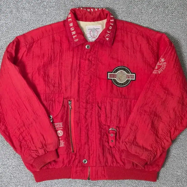 [BUNJANG] 105 News Paper Reversible Quilted Harrington Jacket / [105]뉴스페이퍼 봄버 해링턴 자켓 퀼팅 리버시블