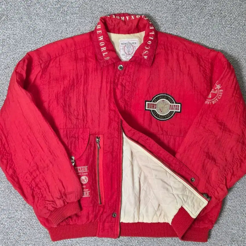 [BUNJANG] 105 News Paper Reversible Quilted Harrington Jacket / [105]뉴스페이퍼 봄버 해링턴 자켓 퀼팅 리버시블