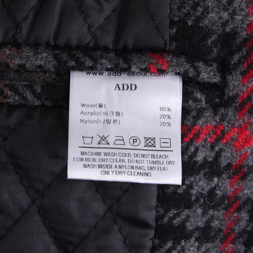 [BUNJANG] ADD Double Long Coat (L) / ADD 에드 체크 더블 롱 코트 (L)