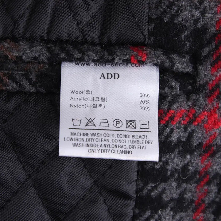 [BUNJANG] ADD Double Long Coat (L) / ADD 에드 체크 더블 롱 코트 (L)