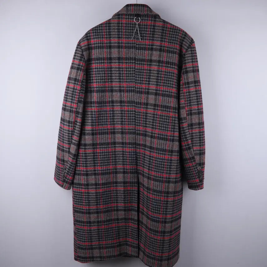 [BUNJANG] ADD Double Long Coat (L) / ADD 에드 체크 더블 롱 코트 (L)
