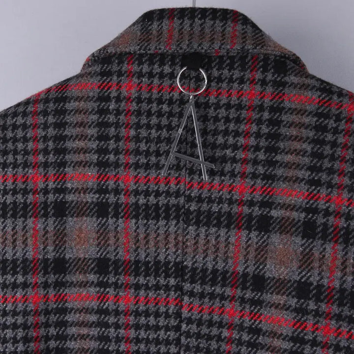 [BUNJANG] ADD Double Long Coat (L) / ADD 에드 체크 더블 롱 코트 (L)