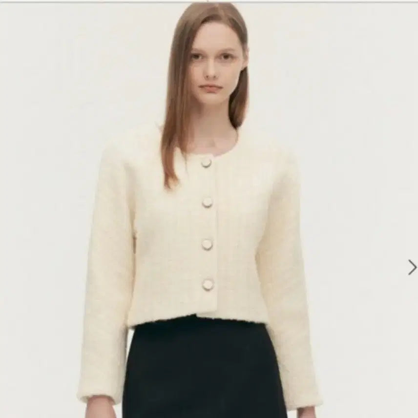 [BUNJANG] SIE Abeline Scoop Neck Tweed Jacket / 시에 아벨린 스쿱넥 트위드 재킷