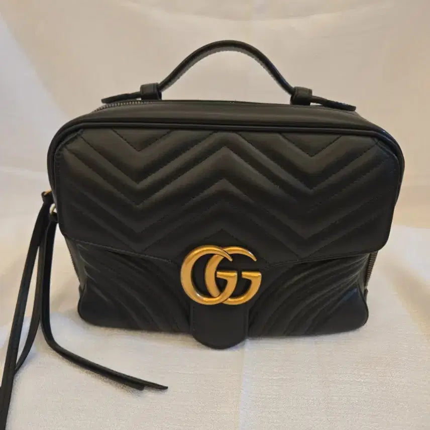 [BUNJANG] Gucci GG Marmont Matelasse Top Handle Bag / 구찌GG 마몽 마트라세 탑핸들