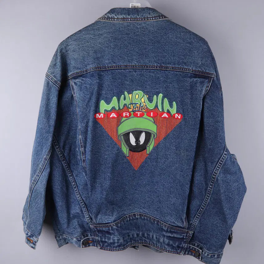 [BUNJANG] Looney Tunes Marvin Patch Denim Trucker Jacket (3XL) / 빈티지 루니툰즈 Marvin 패치 데님 트러커 자켓 (3XL)